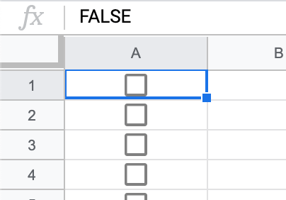 スプレッドシート チェックボックス FALSE